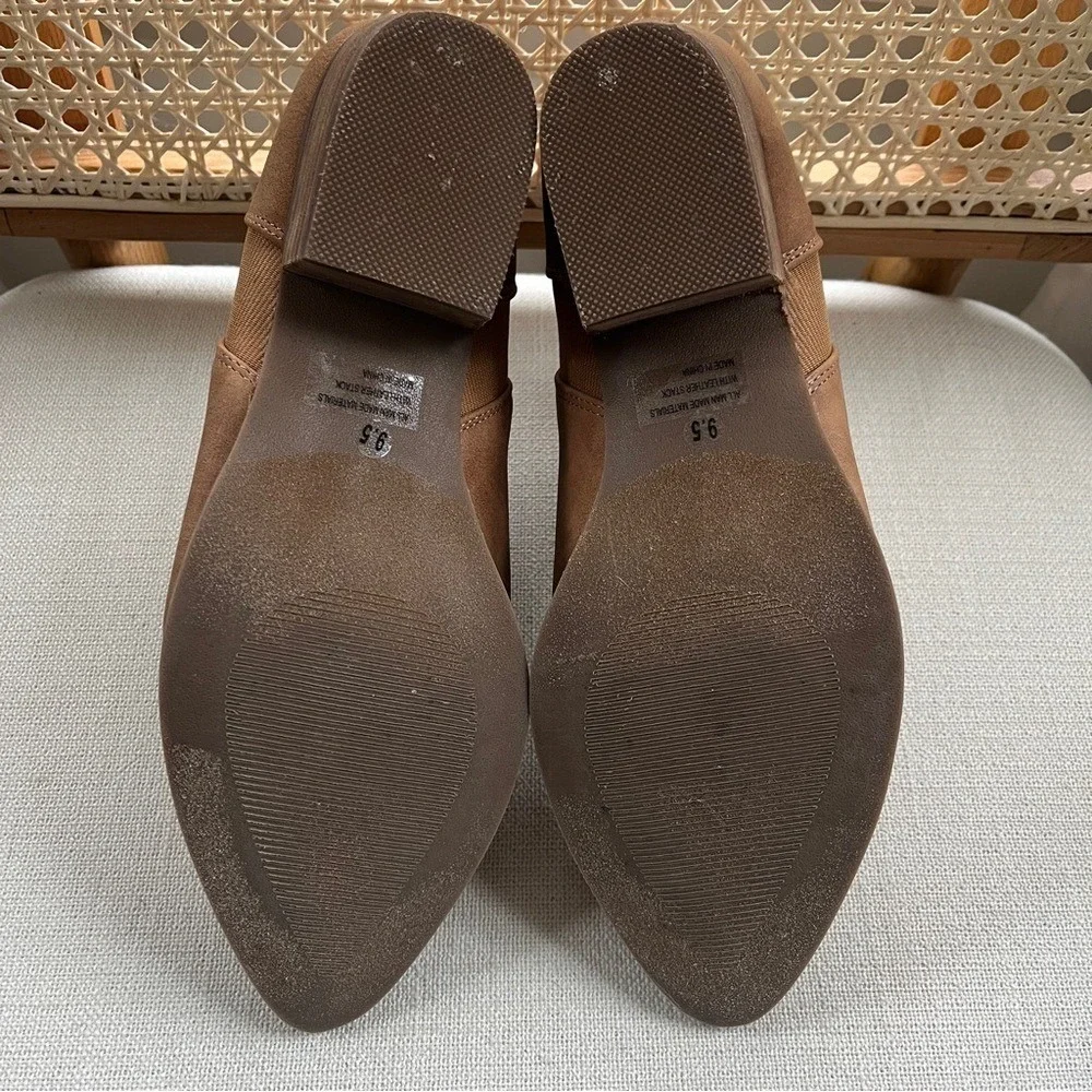 Report Faux Leather Suede Ankle Boot Tan Suede Women's‎ 9.5 Western Block Heel